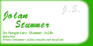 jolan stummer business card