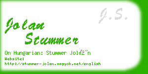 jolan stummer business card
